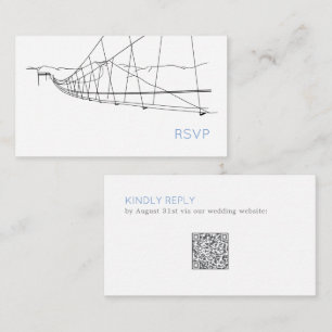 Tarjeta De Recepción Snowy Ski Slopes Winter Boda QR sitio web RSVP