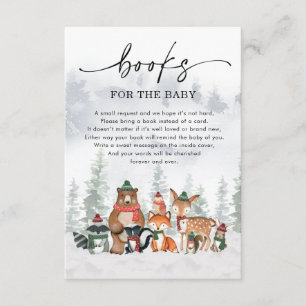 Tarjeta De Recepción Snowy Winter Woodland Forest Animals Solicitud de 