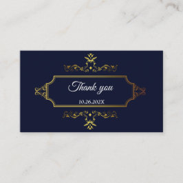 Tarjeta De Recepción Sobre con cierre de estilo indio en oro y azul mar