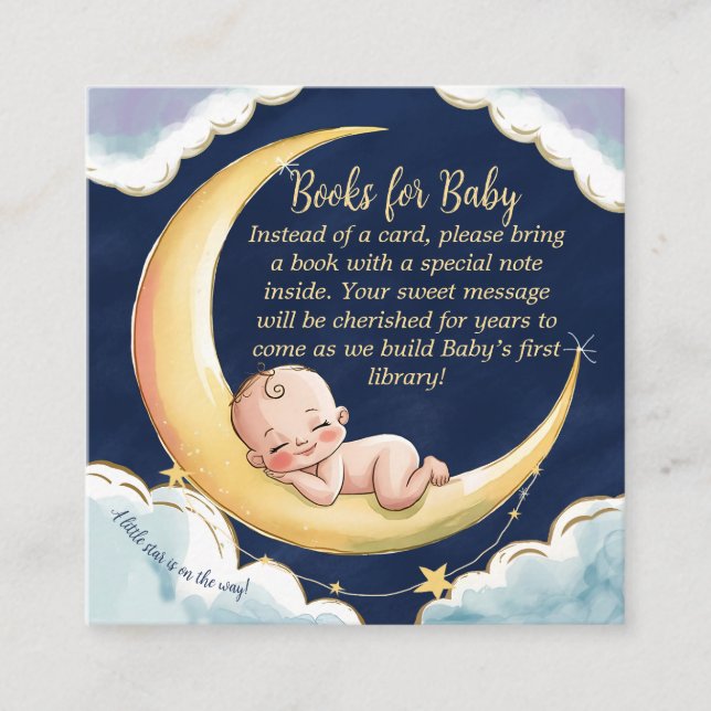 Tarjeta De Recepción Sobre la luna Baby Celestial (Anverso)