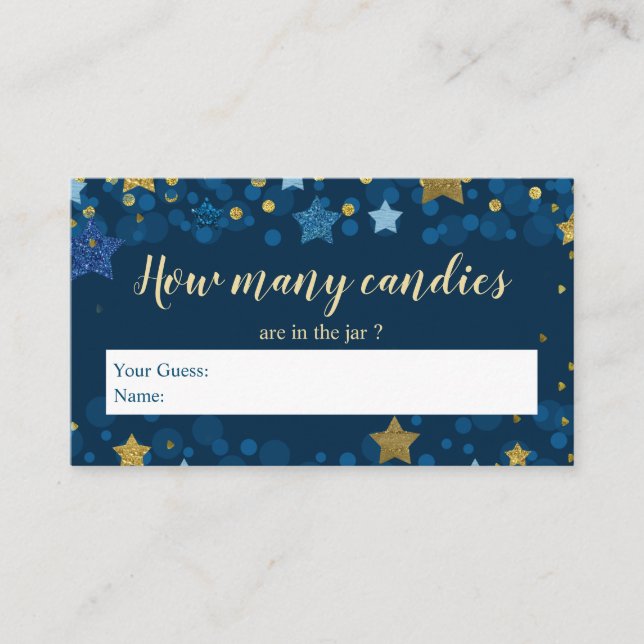 Tarjeta De Recepción Sobre la Luna Baby Shower Cuántos Candies Enclosu (Anverso)