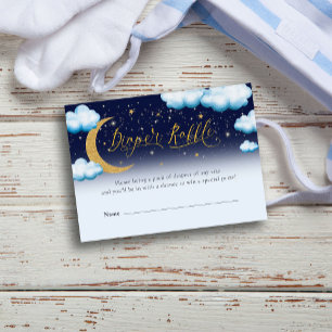 Tarjeta De Recepción Sobre la luna, Baby Shower Diaper Raffle