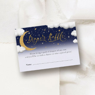 Tarjeta De Recepción Sobre la luna Baby Shower Diaper Raffle