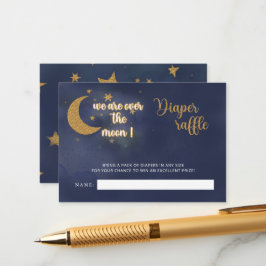 Tarjeta De Recepción Sobre la luna Baby Shower Diaper Raffle