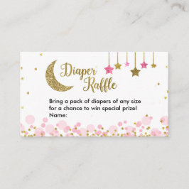 Tarjeta De Recepción Sobre la luna Baby Shower rosa - Diaper Raffle