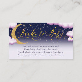 Tarjeta De Recepción Sobre la luna Chica Baby Shower Libros para bebé