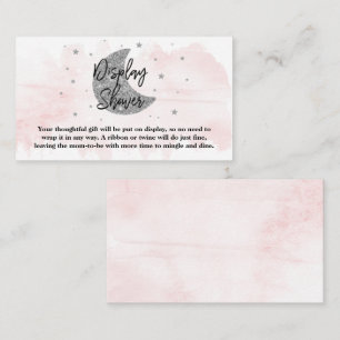 Tarjeta De Recepción Sobre la luna   Chicas Baby Shower Display Shower