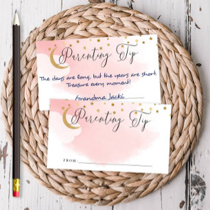 Tarjeta De Recepción Sobre la luna, consejo para padres rosados Jar Adv