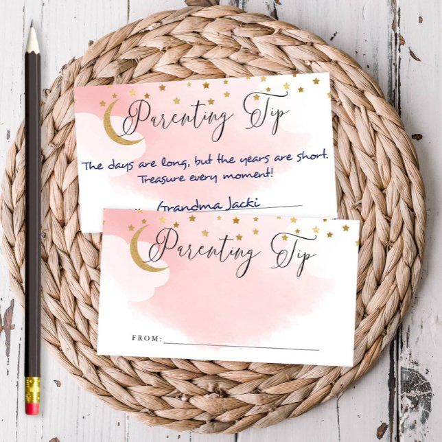 Tarjeta De Recepción Sobre la luna, consejo para padres rosados Jar Adv (Subido por el creador)