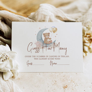 Tarjeta De Recepción Sobre la Luna Cuántos Candies Baby Shower