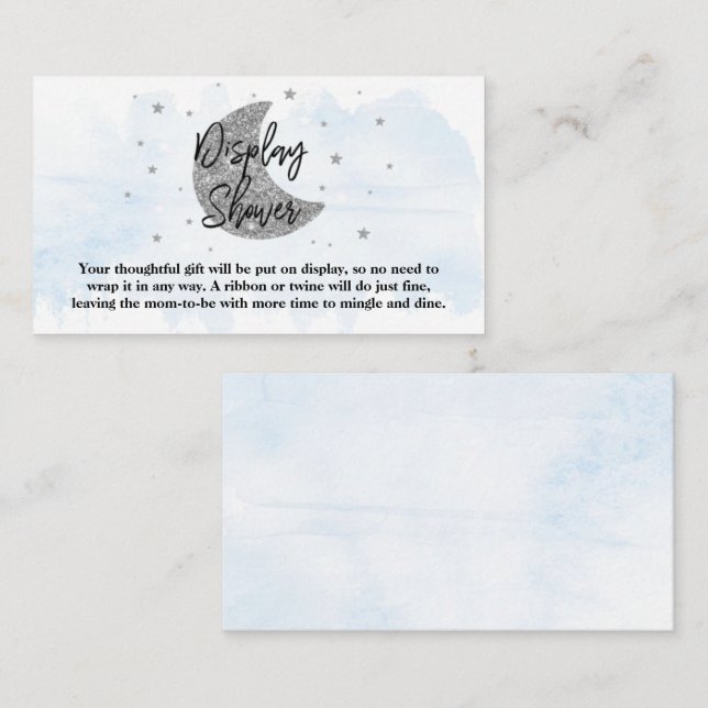 Tarjeta De Recepción Sobre la luna | Ducha de visualización Baby Shower (Anverso / Reverso)