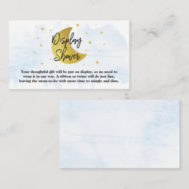 Tarjeta De Recepción Sobre la luna | Ducha de visualización Baby Shower (Anverso / Reverso)