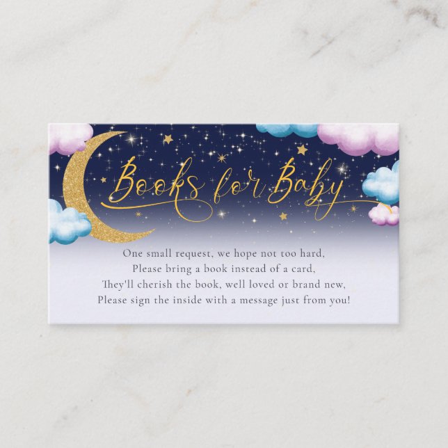 Tarjeta De Recepción Sobre la luna el género revela libros para el bebé (Anverso)