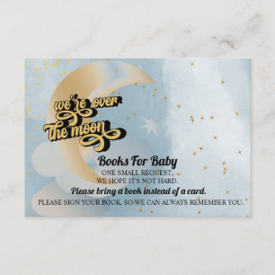 Tarjeta De Recepción Sobre la Luna   Estrella Baby Shower   Libros para