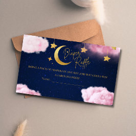 Tarjeta De Recepción Sobre la luna estrellas rosa ducha de bebé Diaper