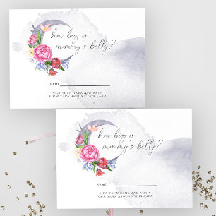 Tarjeta De Recepción Sobre la luna Flores ¿Qué tan grande es la barriga