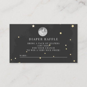 Tarjeta De Recepción Sobre la luna   Luna y estrellas   Diaper Raffle