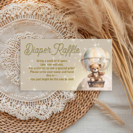 Tarjeta De Recepción Sobre la luna Teddy Bear Baby Shower Diaper Raffle