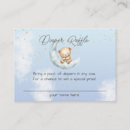 Tarjeta De Recepción Sobre la luna Teddy Bear Baby Shower Diaper Raffle