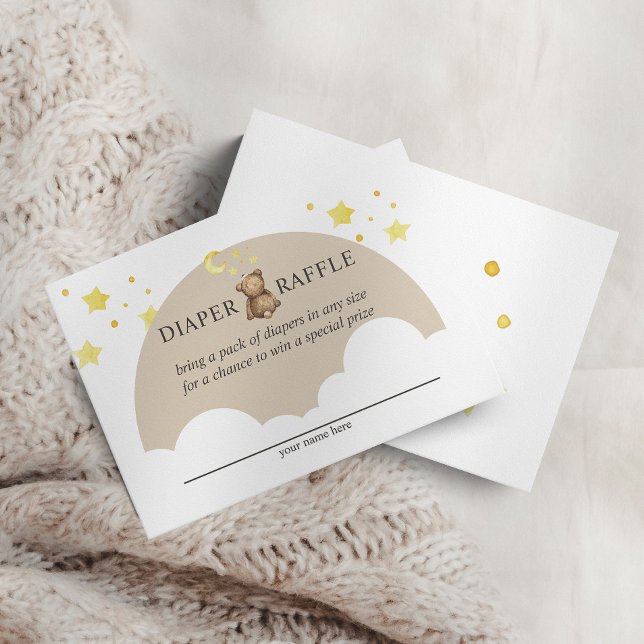 Tarjeta De Recepción Sobre la luna Teddy Bear Diaper Raffle (Subido por el creador)