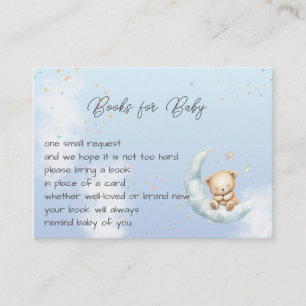 Tarjeta De Recepción Sobre la luna Teddy Bear libros de ducha para bebé