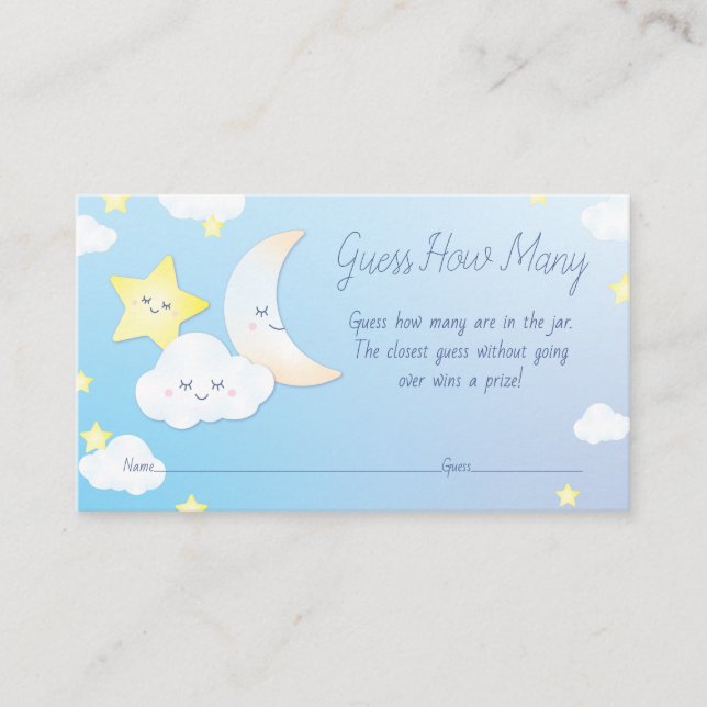 Tarjeta De Recepción Sobre la luna y las estrellas (Anverso)