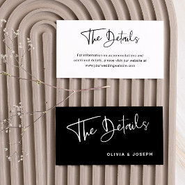 Tarjeta De Recepción Sobreposición moderna en blanco y negro | Detalles