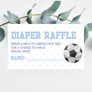 Tarjeta De Recepción Soccer Ball Sports Baby Shower Diaper Raffle