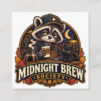 Tarjeta De Recepción Sociedad de Café Mapache Vintage Midnight Brew Ret