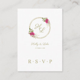 Tarjeta De Recepción Sofisticada cortina Boda floral rosa RSVP