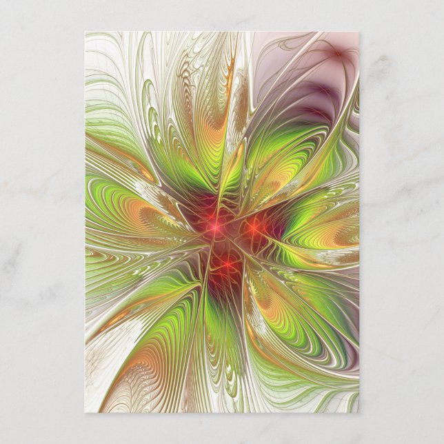 Tarjeta De Recepción Soft and tenderness fractal fantasy flowers (Anverso)