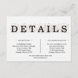 Tarjeta De Recepción Soft Blooms Spring Floral Details Enclosure Card