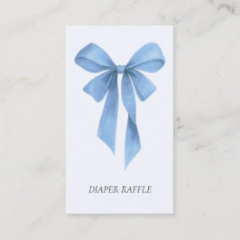 Tarjeta De Recepción Soft Blue Bow Boy Baby Shower Diaper Raffle