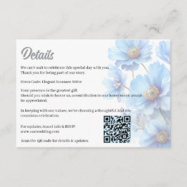 Tarjeta De Recepción Soft Blue Himalayan Poppy Flower Garden Wedding 