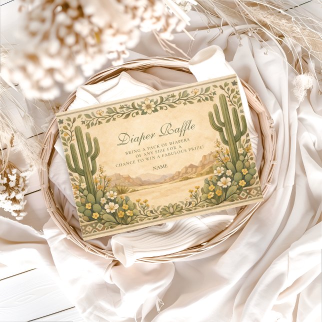 Tarjeta De Recepción Soft Desert Wildflowers Diapper Raffle  (Subido por el creador)