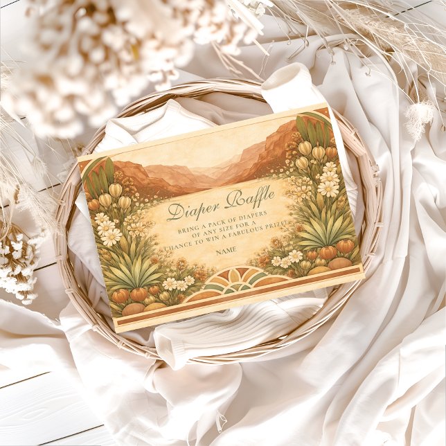 Tarjeta De Recepción Soft Desert Wildflowers Diapper Raffle  (Subido por el creador)