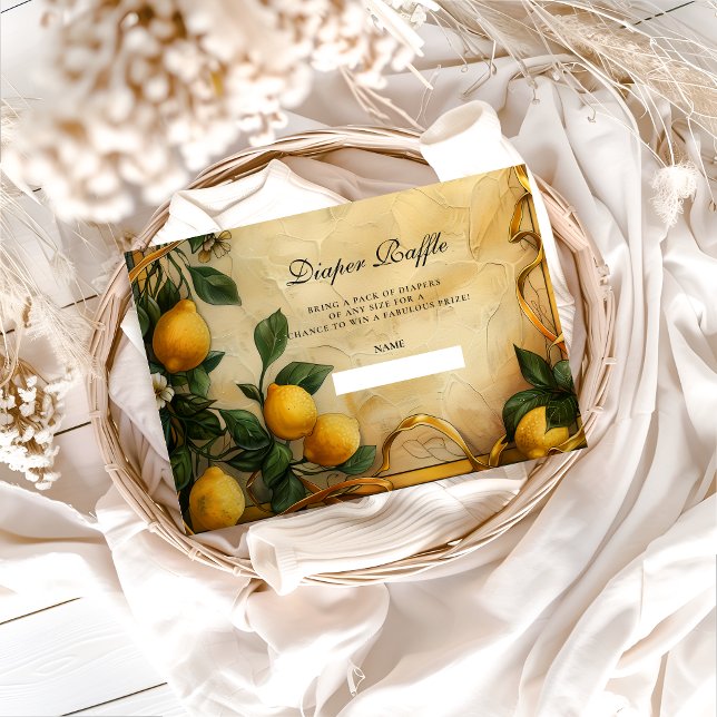 Tarjeta De Recepción Soft Lemon Garden Baby Shower Diapper Raffle (Subido por el creador)