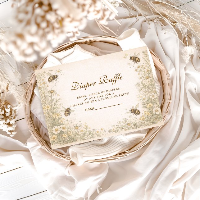 Tarjeta De Recepción Soft Meadow Honey Bee Diapper Raffle (Subido por el creador)