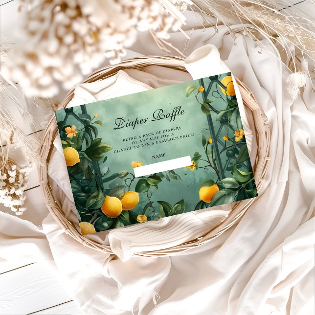 Tarjeta De Recepción Soft Mint Citrus Diapper Raffle (Subido por el creador)