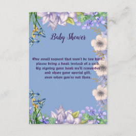 Tarjeta De Recepción Soft Pastel Azul Púrpura Blooms Floral Baby Shower