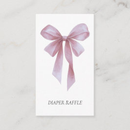 Tarjeta De Recepción Soft Pink Bow Girl Baby Shower Diaper Raffle