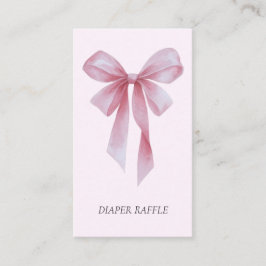 Tarjeta De Recepción Soft Pink Bow Girl Baby Shower Diaper Raffle