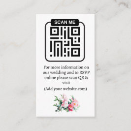 Tarjeta De Recepción Soft Pink Peony & Eucalyptus Floral Wedding QR