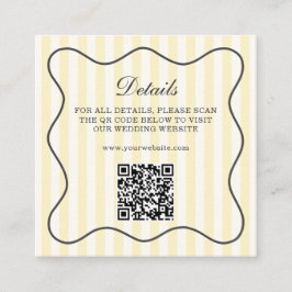 Tarjeta De Recepción Soft Yellow Stripes QR Code
