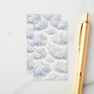 Tarjeta De Recepción SoftBlue Patrón Floral Botánico Romántico Elegante