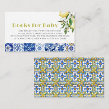Solicitud de Baby Shower Blue Tile Citrus Lemon