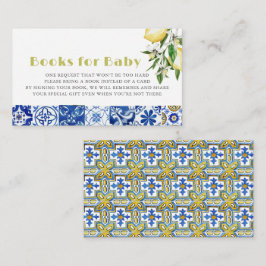 Tarjeta De Recepción Solicitud de Baby Shower Blue Tile Citrus Lemon