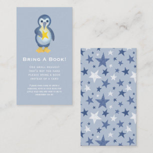 Tarjeta De Recepción Solicitud de Baby Shower Cute Penguin North Star