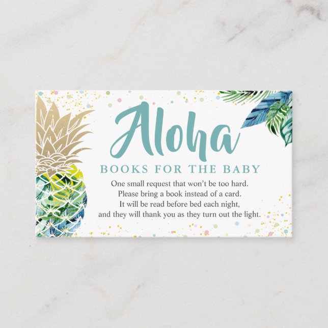 Tarjeta De Recepción Solicitud de Baby Shower de Aloha Tropical Pineapp (Anverso)