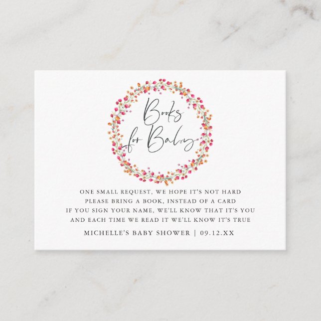 Tarjeta De Recepción Solicitud de Baby Shower de Aquarelle Wild Flower (Anverso)